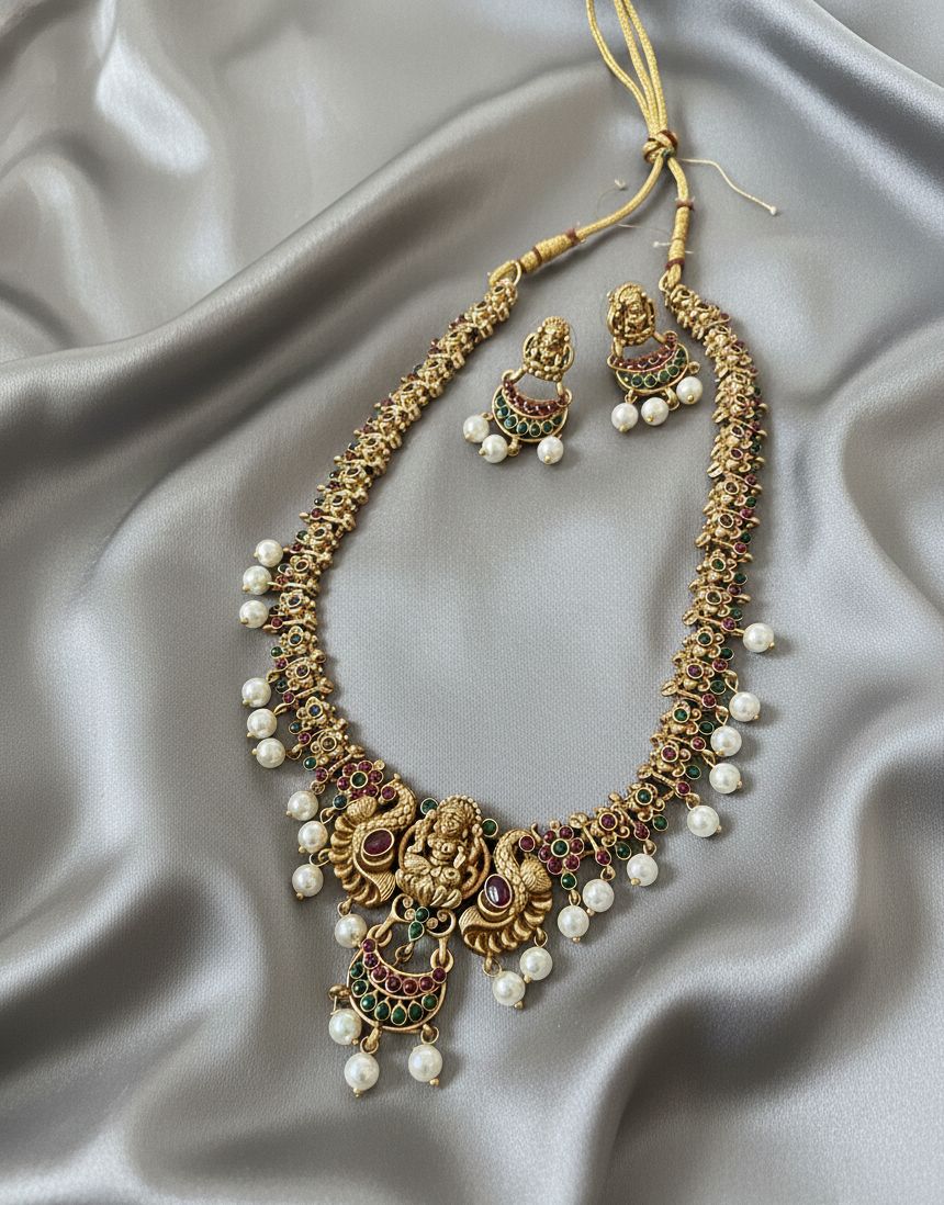 Antique pearl Lakshmi mala